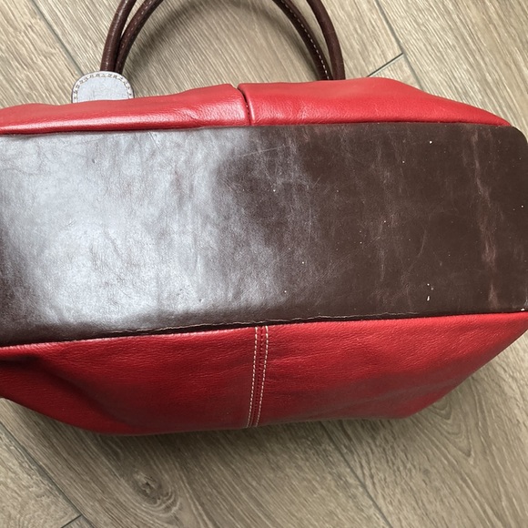 Luce Dark Red & Brown SUPER SOFT Genuine Leather Large Handbag - Picture 8 of 14